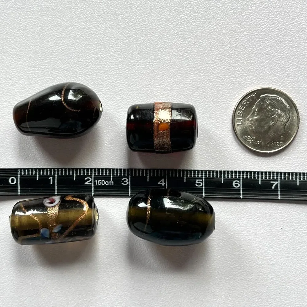 VTG - Now Mix Lot Beads Faceted Glass Lampwork Pressed Variety Jewelry Craft